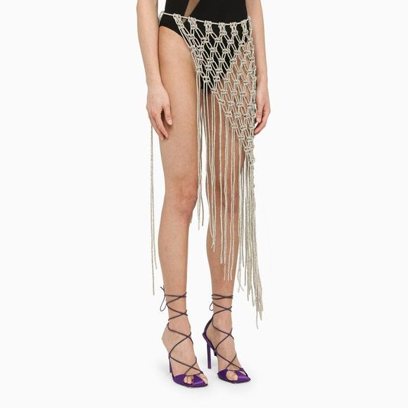 Giuseppe Di Morabito Silver Lurex Pareo Skirt - Picture 3 of 5